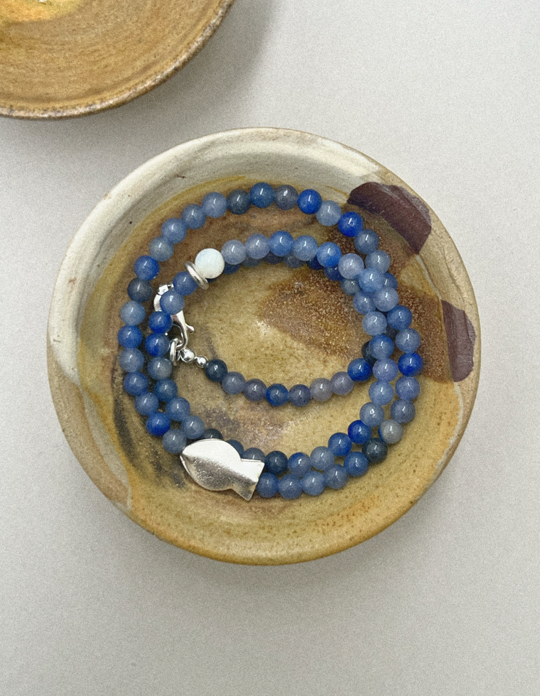 Nyara - Blue Aventurine & Pearl Necklace