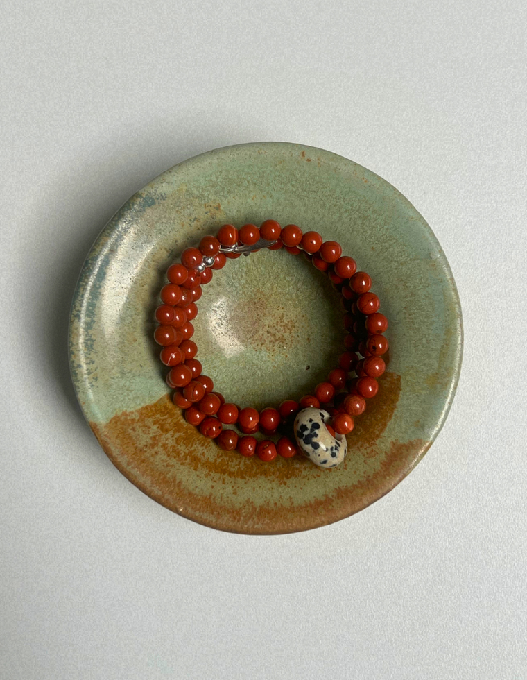 Levante 3 – Red Jasper & Dalmatian Jasper Movement Necklace