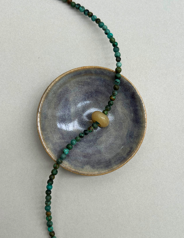 Habit 24 – African Turquoise & Yellow Topaz Movement Necklace