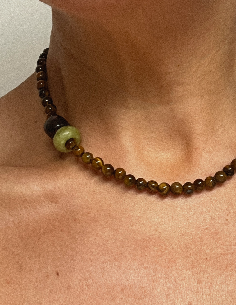 Valmere - Tiger Eye & Red Jasper Necklace
