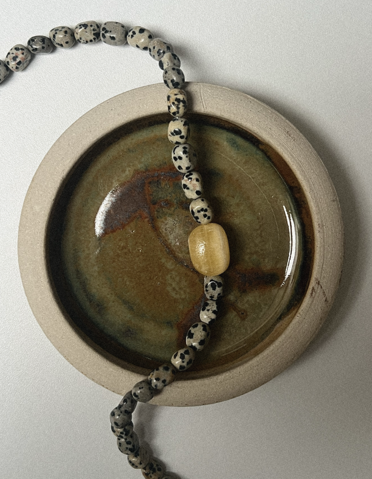 Maevryn - Dalmatian Jasper & Yellow Calcite Necklace