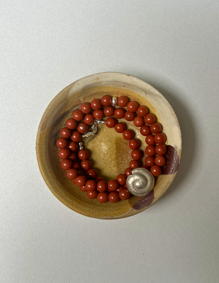 Renewal 15 - Red Jasper Spiral Necklace