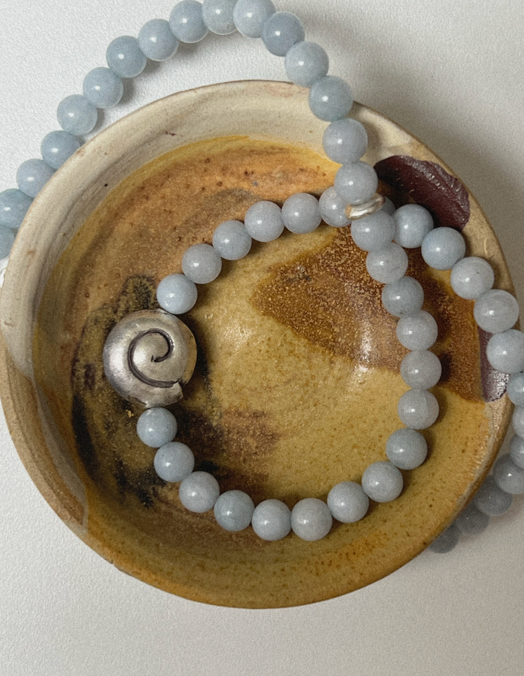 Elunor  - Angelite & Silver Necklace
