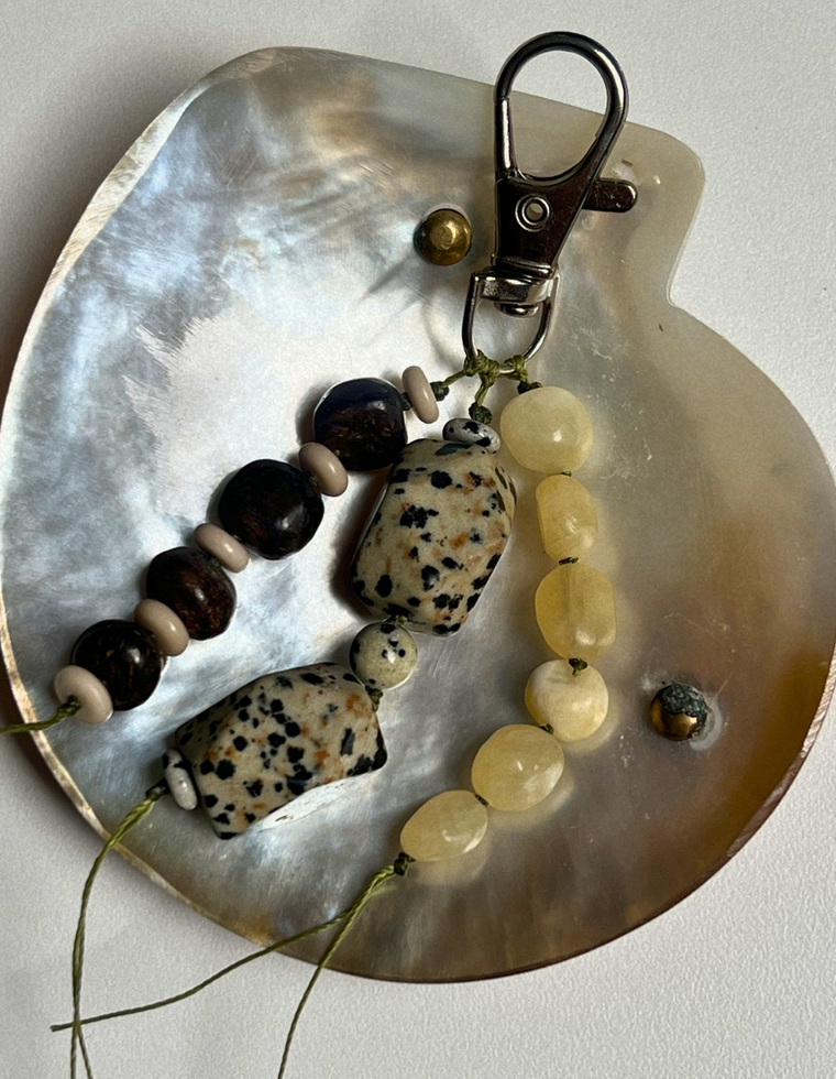 Stoned Charm - Bronzite & Yellow Jade
