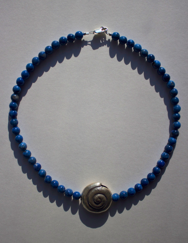 Thalassa - Lapis Lazuli & Silver Spiral Necklace