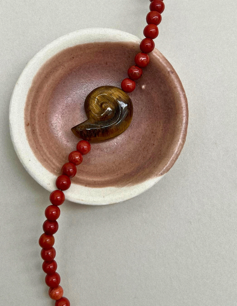 Axis 5: red jasper whorl necklace, hand-strung by Palm of Feronia, photo 2