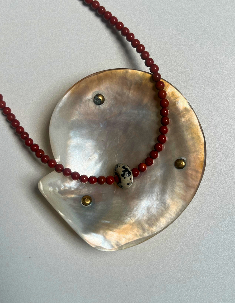 Levante 3 – Red Jasper & Dalmatian Jasper Movement Necklace