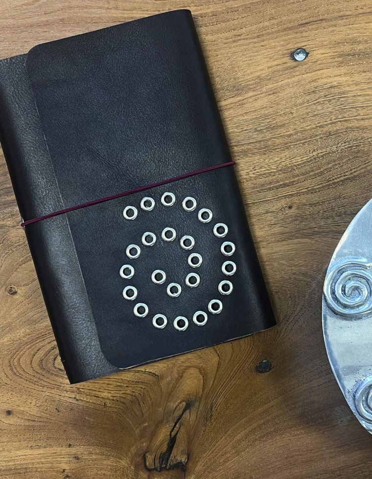 Deep Chestnut Leather Spiral Journal