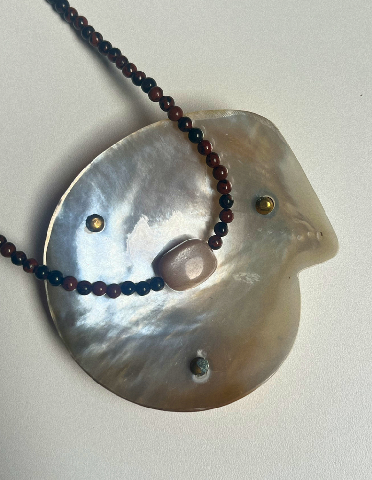 Counter 19 - Mahogany Obsidian & Moonstone Necklace