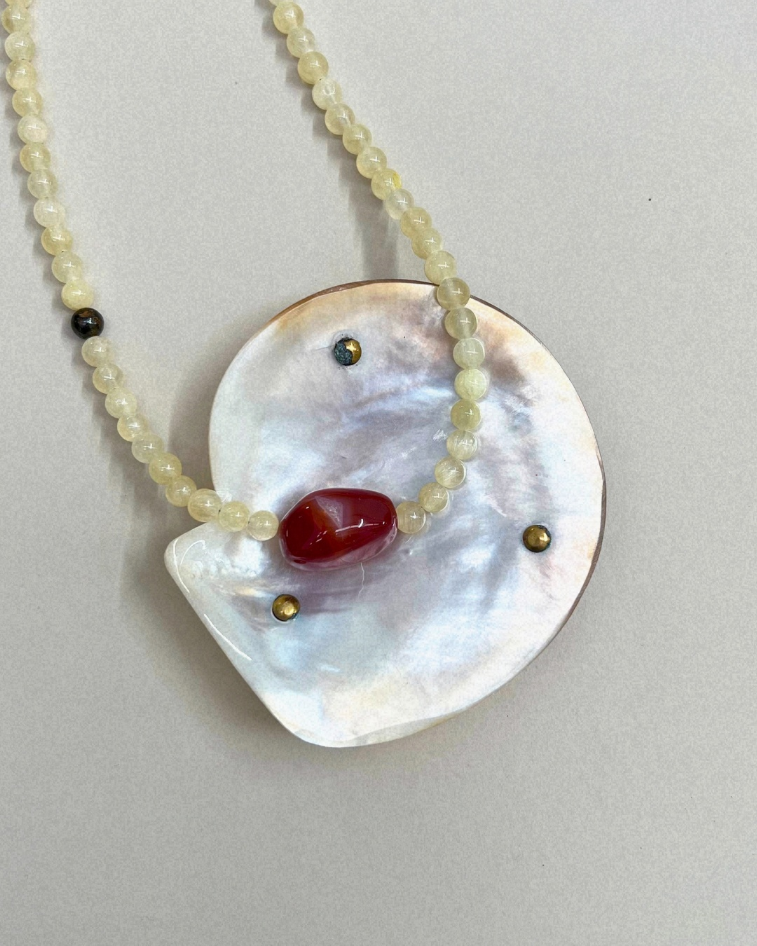 Harvest 14: silk jade and carnelian necklace, hand-strung by Palm of Feronia, photo 2