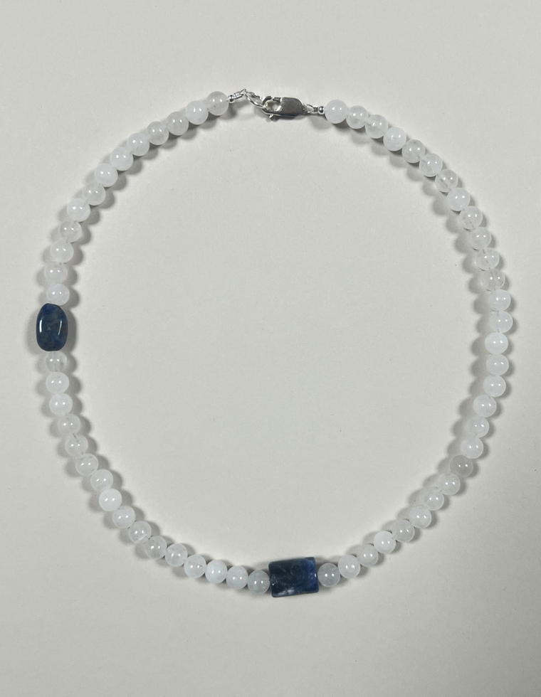 Avenya - White Jade & Sodalite Necklace