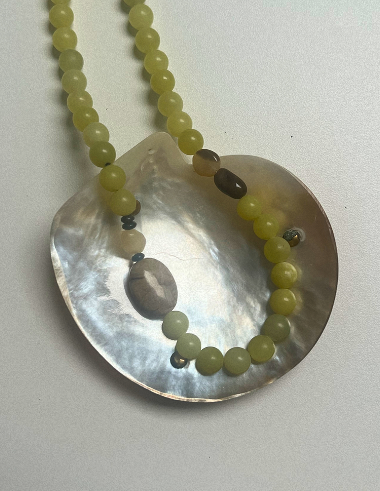 Trove 32 - Olive Jade & Bronzite Necklace