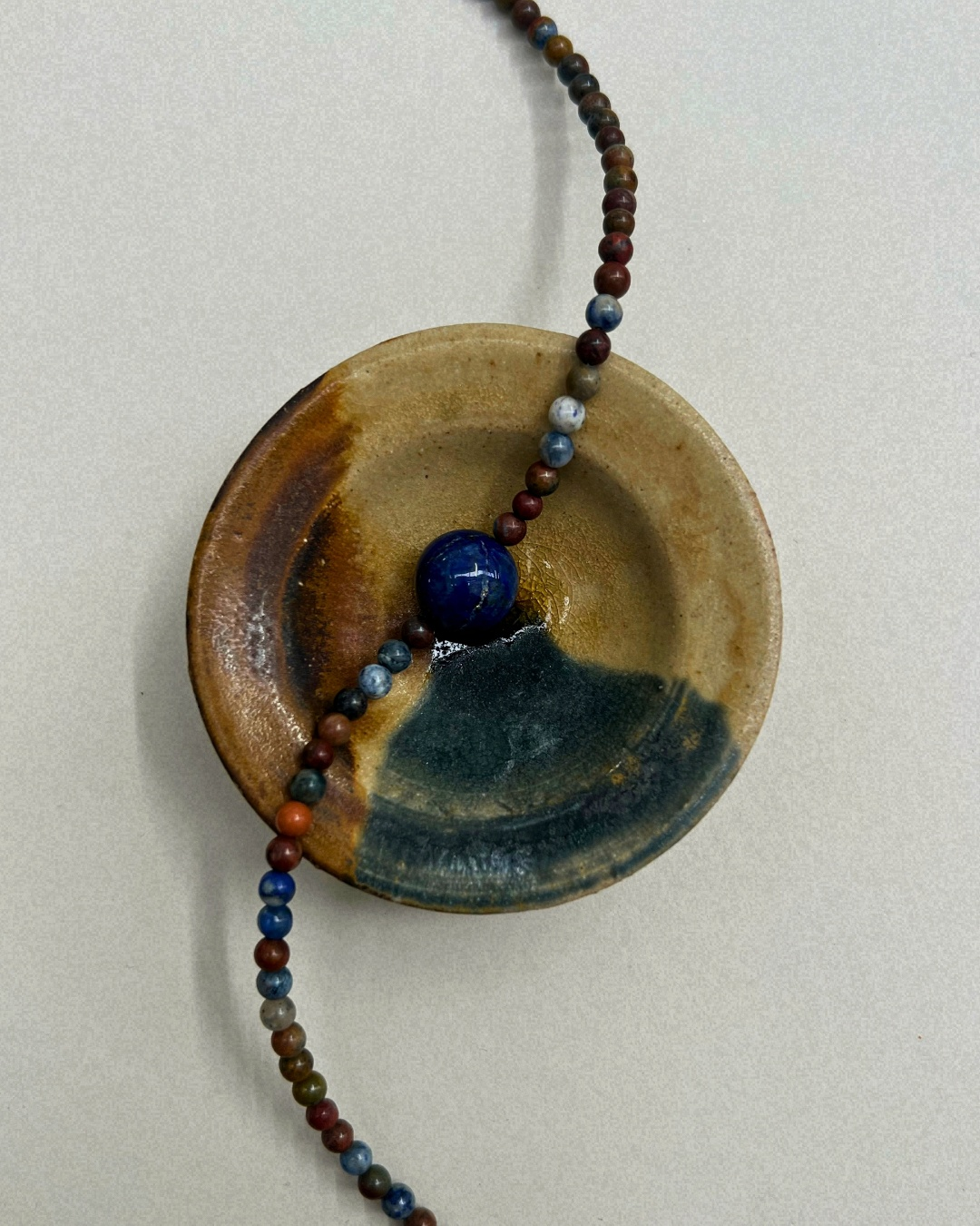 Celadon 5: dumortierite and lapis lazuli necklace, hand-strung by Palm of Feronia, photo 2