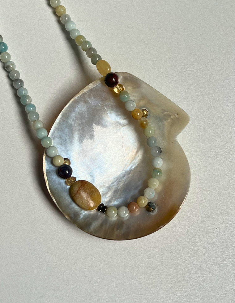 Orchard 1 - Flower Amazonite & Bloodstone Necklace