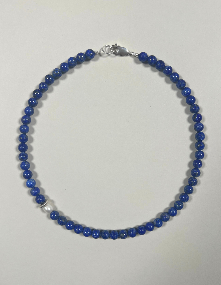 Athena - Lapis Lazuli & Pearl Necklace II