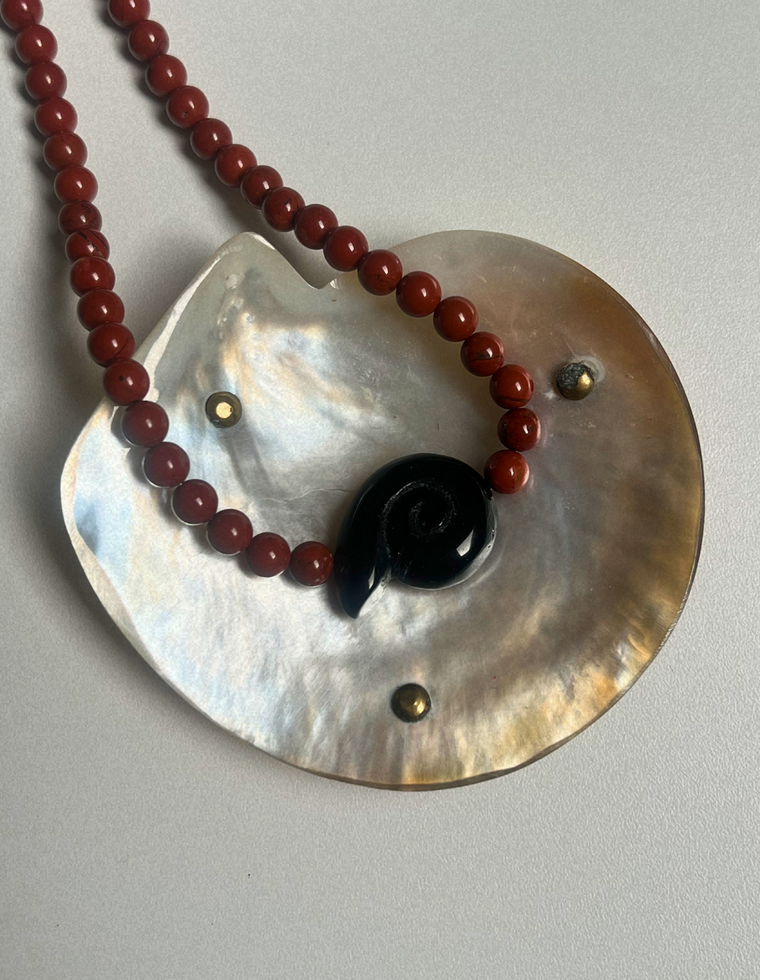 Fresco 1 - Red Jasper Whorl Necklace