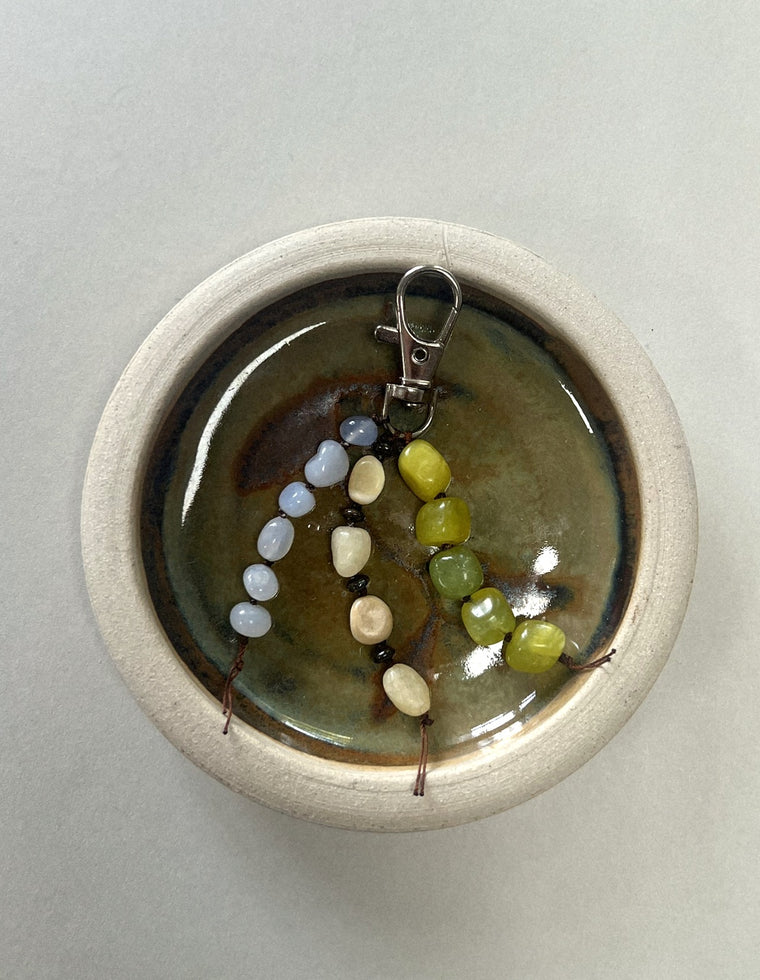 Stoned Charm - Olive Jade & Yellow Jade by Palm of Feronia
