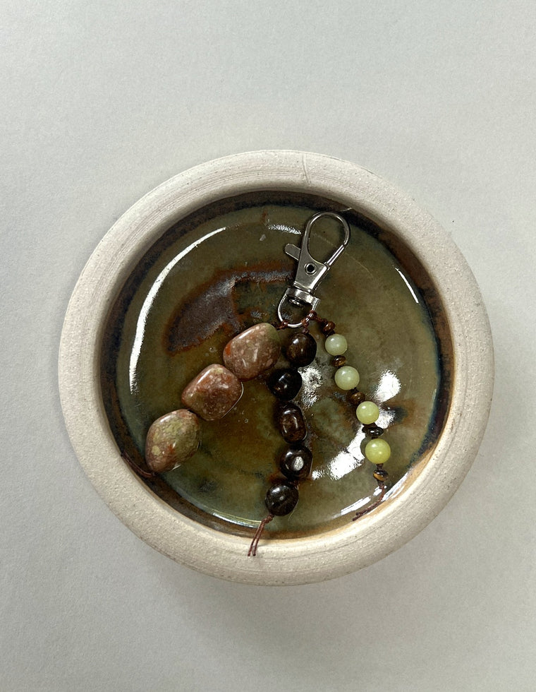 Stoned Charm - Unakite & Bronzite by Palm of Feronia