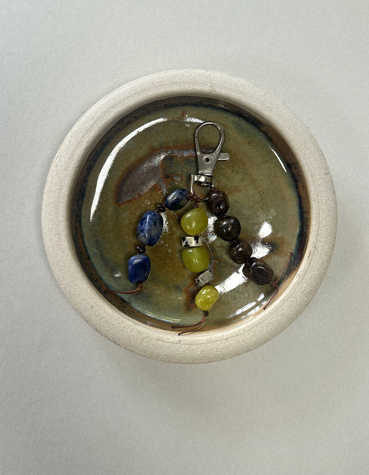 Stoned Charm - Sodalite & Olive Jade by Palm of Feronia