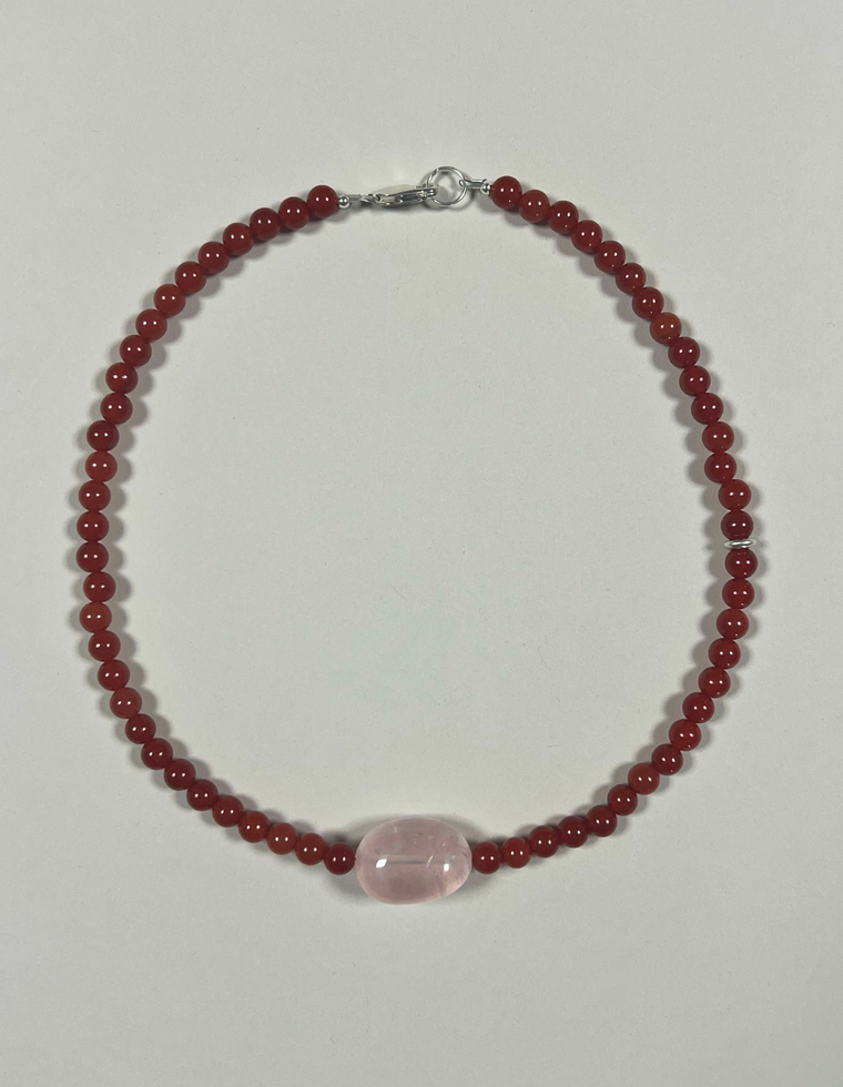 Calenra - Carnelian & Rose Quartz Necklace
