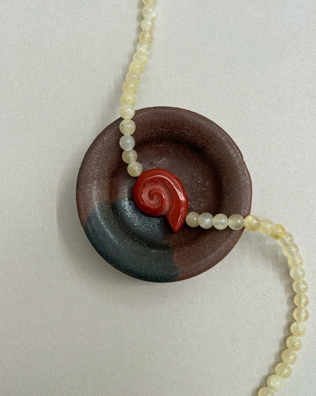 Harvest 13: silk jade whorl necklace, hand-strung by Palm of Feronia, photo 2