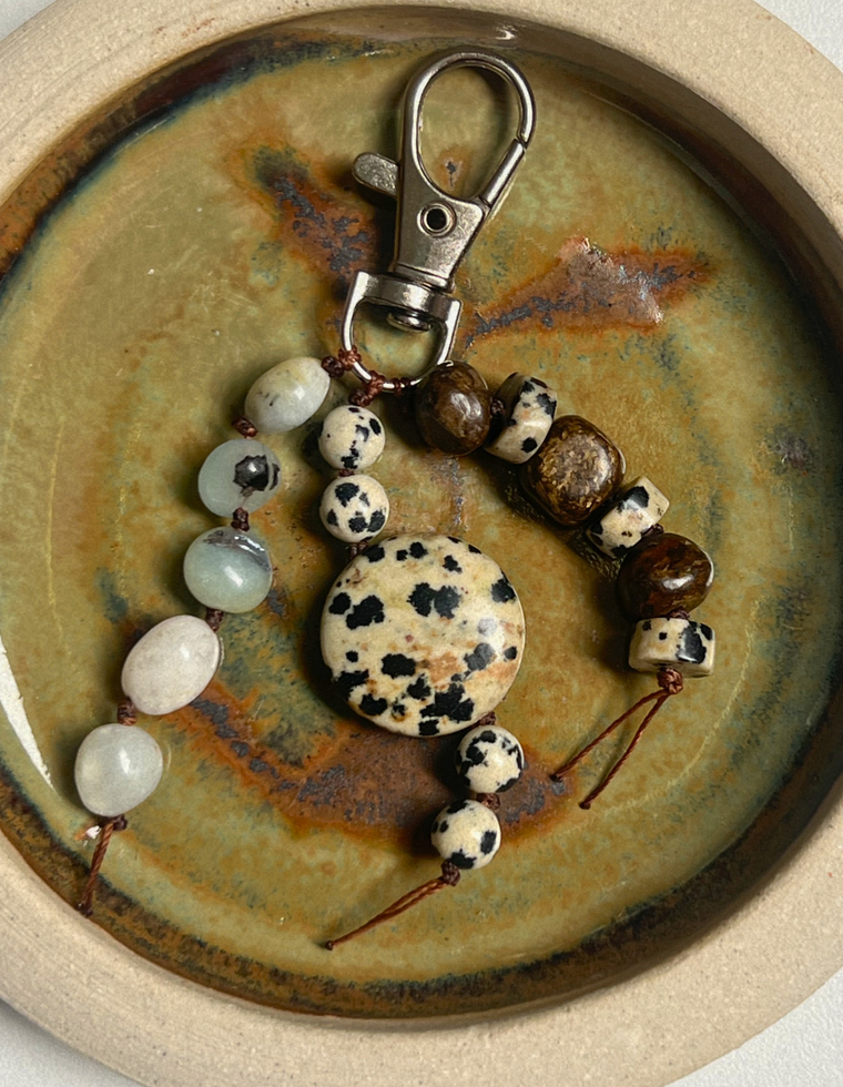 Stoned Charm - Flower Amazonite & Bronzite