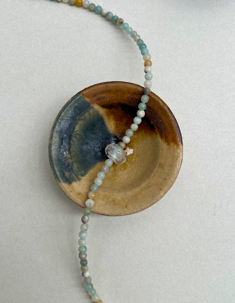 Habit 7 – Flower Amazonite & Clear Quartz Movement Necklace
