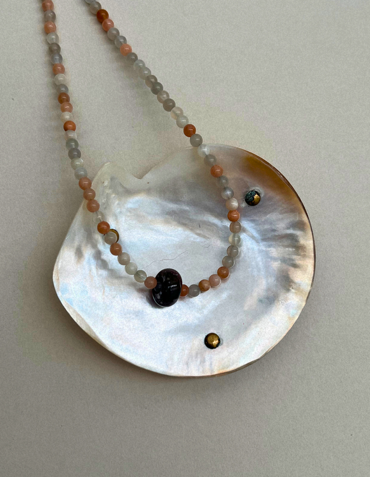 Habit 1 – Moonstone & Indian Agate Movement Necklace