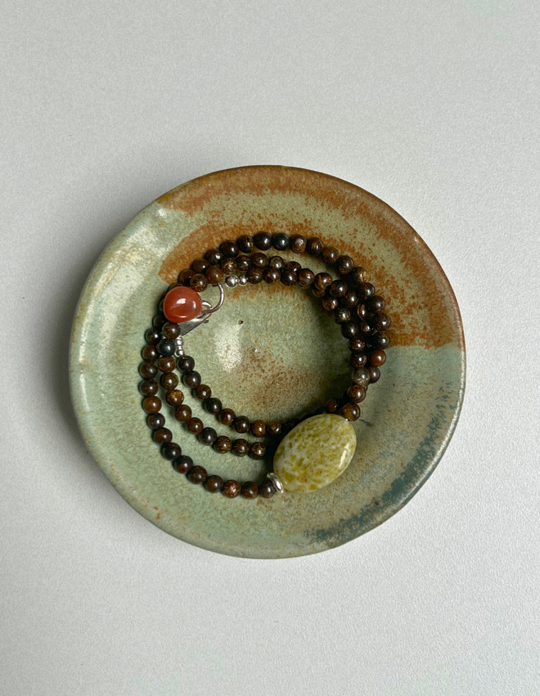 Grove 9 - Bronzite & Jade Necklace