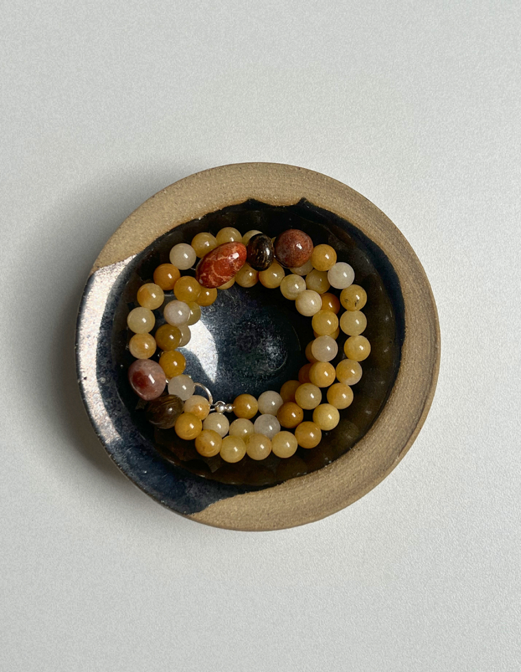 Orchard 11 - Yellow Topaz & Fossil Coral Necklace
