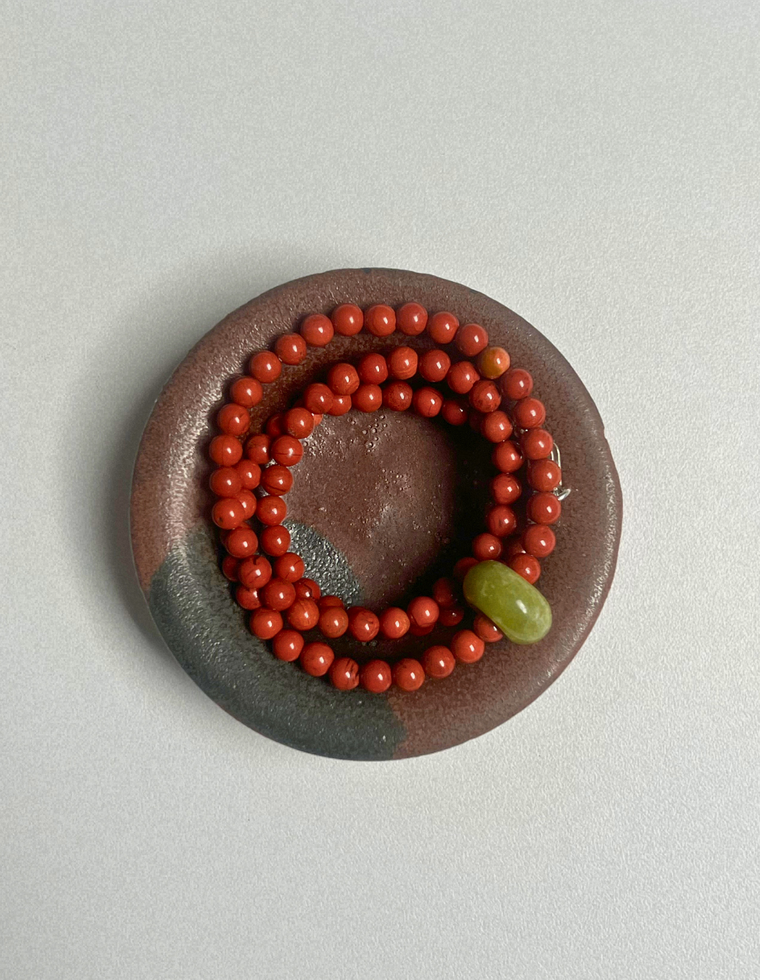 Levante 4 – Red Jasper & Olive Jade Movement Necklace