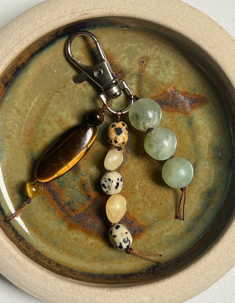 Stoned Charm - Tiger Eye & Bowenite