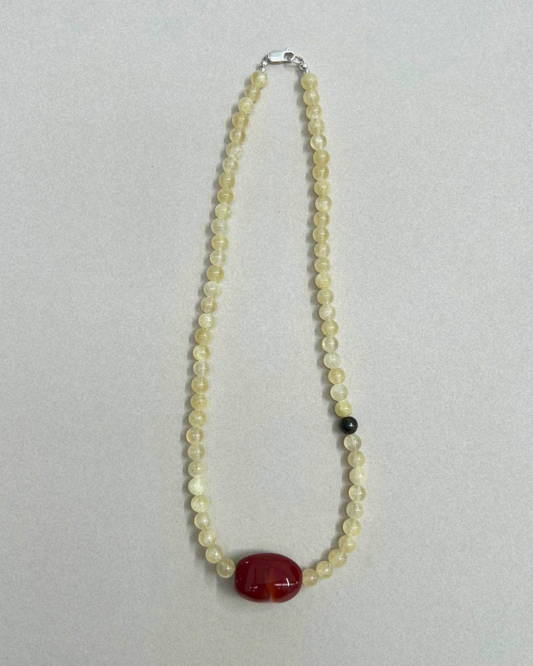 Harvest 14: silk jade and carnelian necklace, hand-strung by Palm of Feronia, photo 4