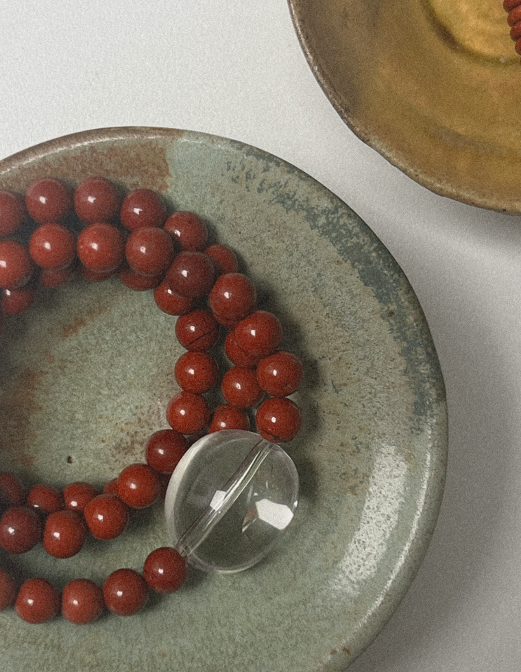 Orenwyn II - Red Jasper & Clear Quartz Necklace
