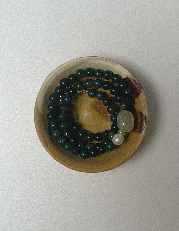 Anchor Thirteen - Moss Agate & Beryl Necklace