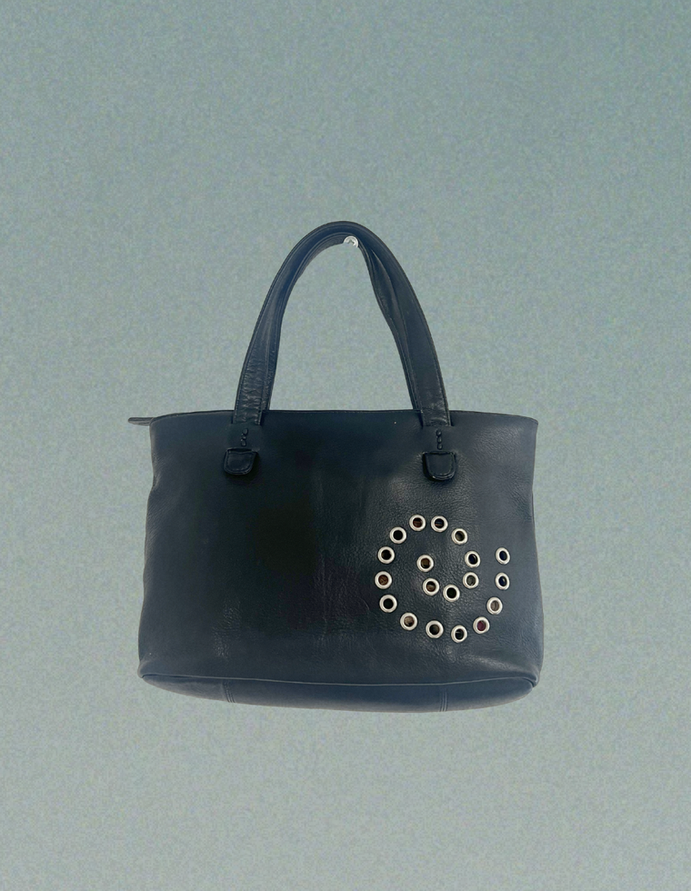 Spiral Stud Vintage Leather Bag / Piece 62