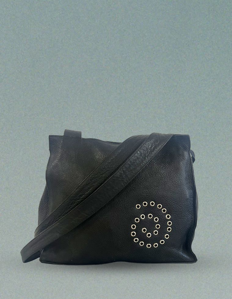 Spiral Stud Vintage Leather Bag / Piece 63