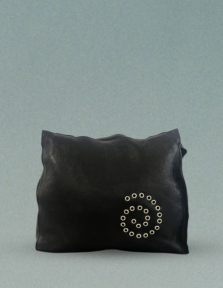 Spiral Stud Vintage Leather Bag / Piece 63