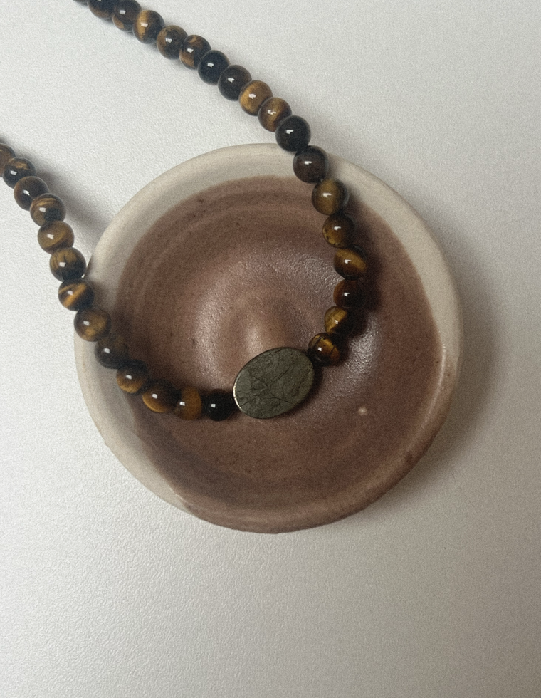 Vaelira - Tiger Eye & Pyrite Necklace