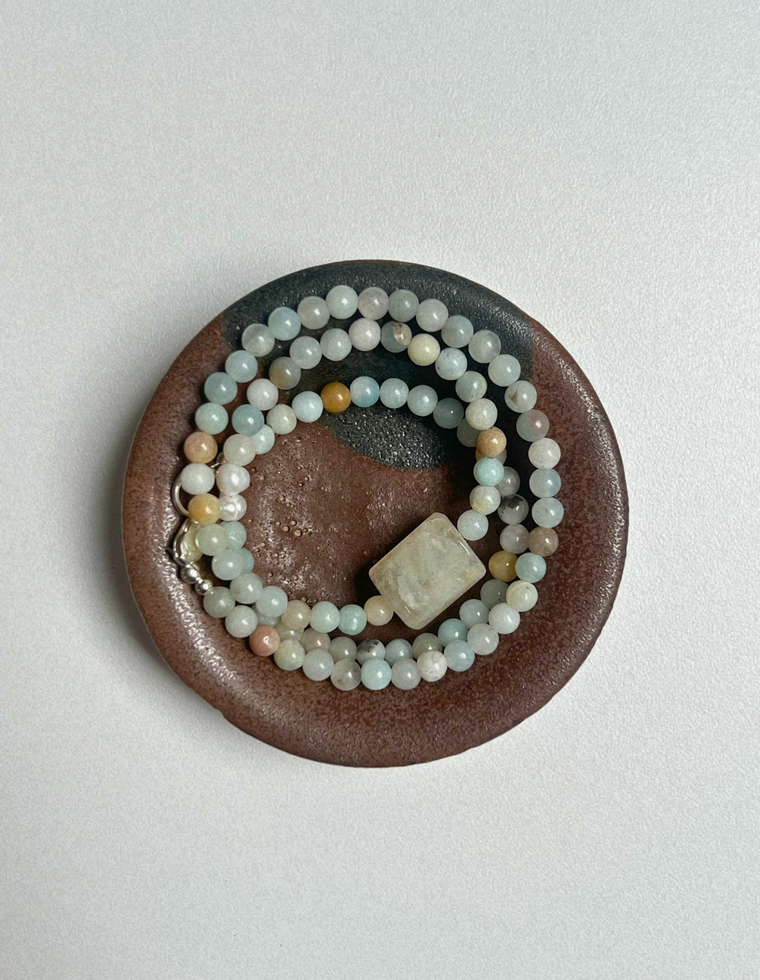 Grove 2 - Flower Amazonite & Citrine Necklace