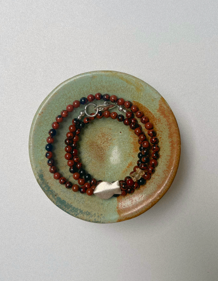 Light Forms 1 - Mahogany Obsidian Fish Necklace