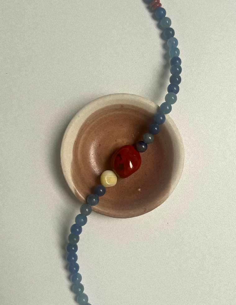 Trove 41 - Blue Aventurine & Red Jasper Necklace