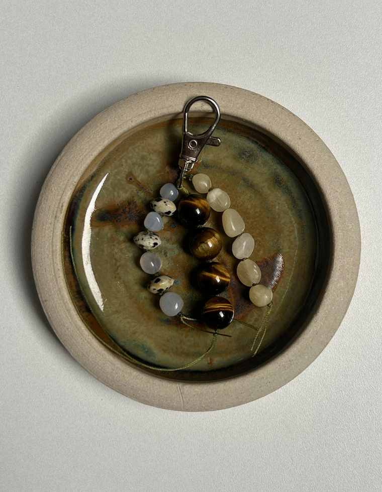 Stoned Charm - Tiger Eye & Blue Chalcedony
