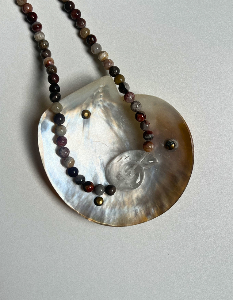 Relic 8 - Mexican Agate Whorl Necklace