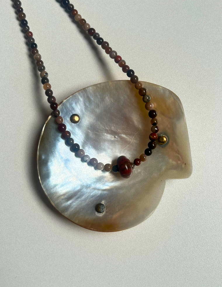 Idle Hands 8 - Petrified Wood Movement Necklace