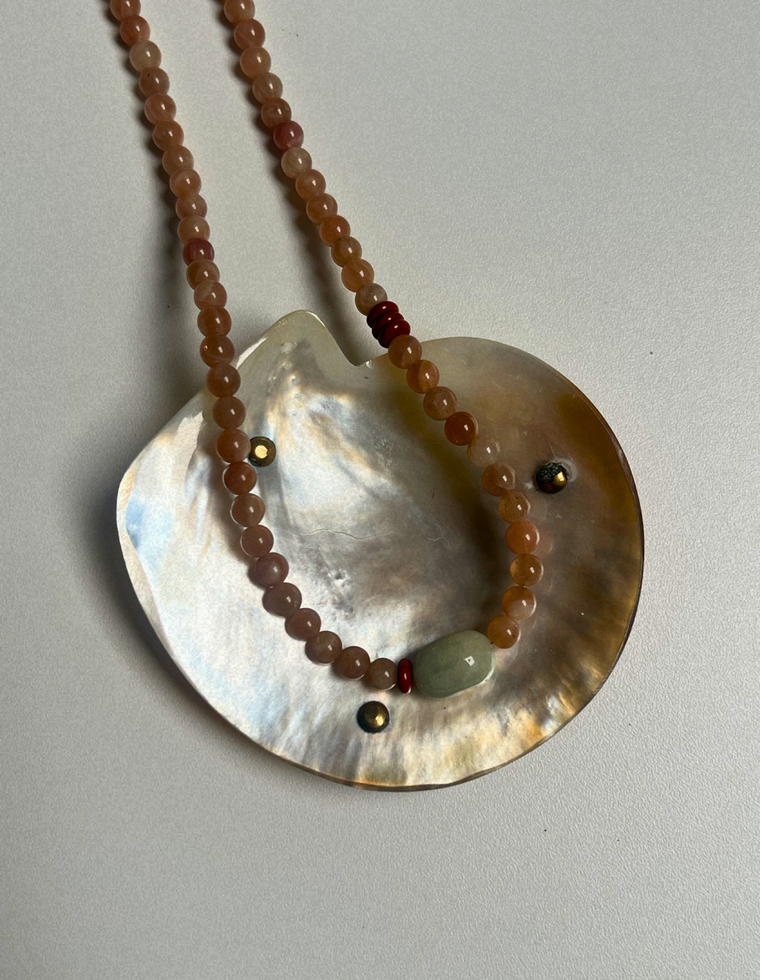 Sundial 6 - Sunstone & Beryl Necklace