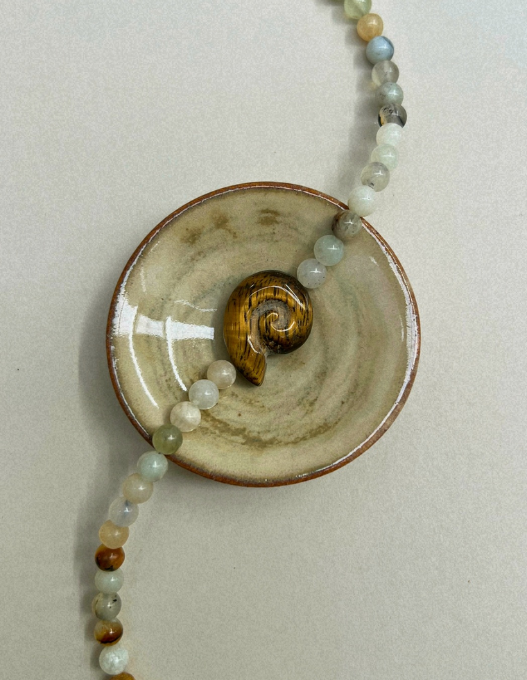Celadon 8: butter jade whorl necklace, hand-strung by Palm of Feronia, photo 2