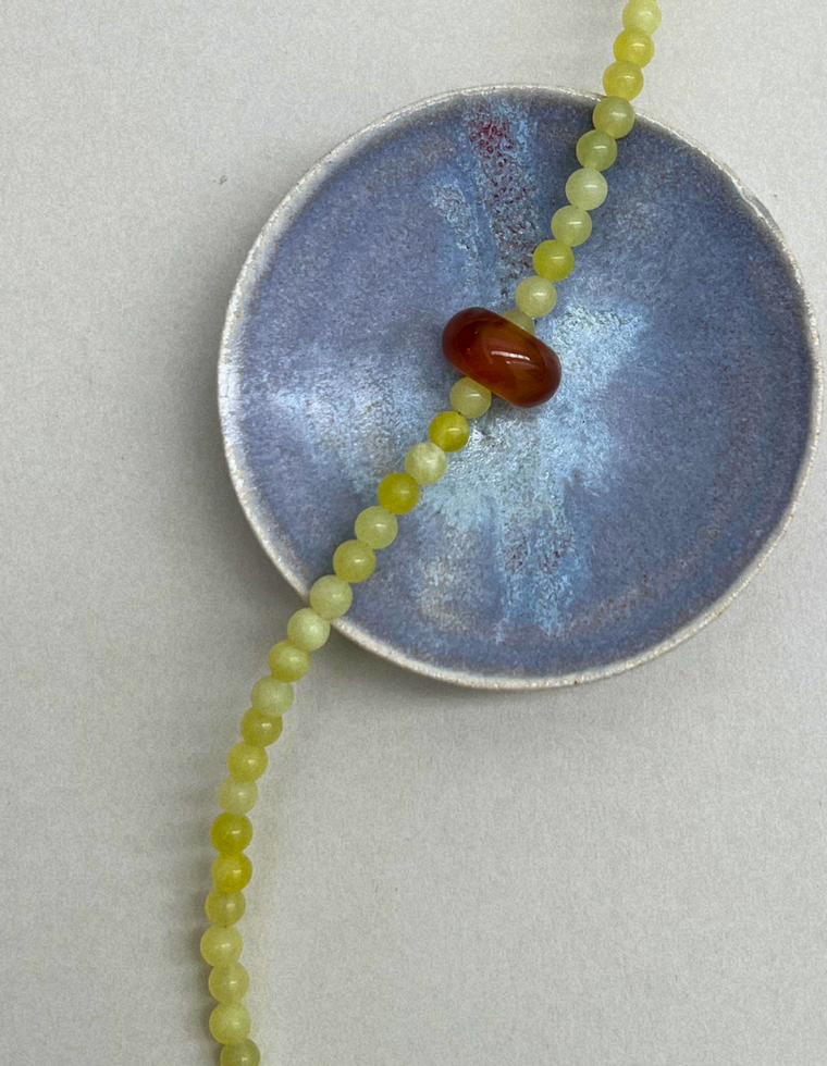 Habit 14 – Olive Jade & Carnelian Movement Necklace