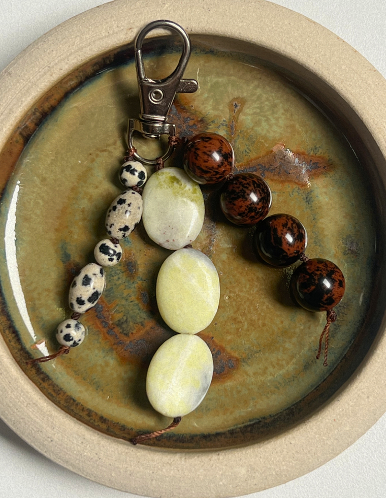 Stoned Charm - Jade & Mahogany Obsidian