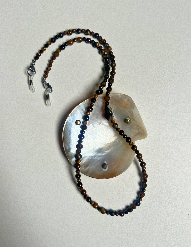 Tiger Eye & Garnet Glasses Chain